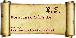 Moravcsik Sándor névjegykártya